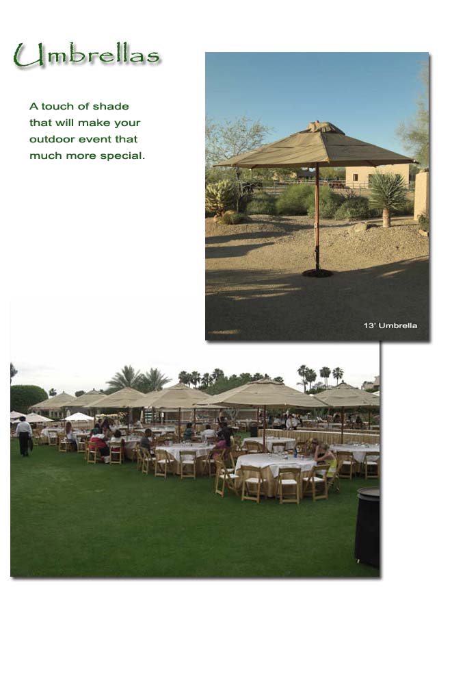 A touch of shade to make the outdoor event special.